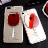 Cool Iphone 7 Case Transparent Red Wine Cup Liquid Case